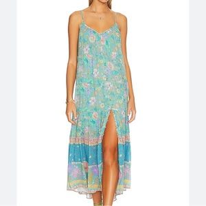 🌸Spell x Revolve Hibiscus Lane Strappy Dress in Lagoon fits like a sm/med :)